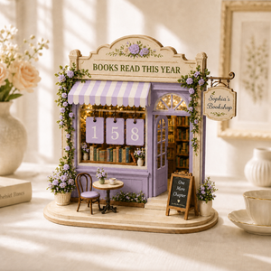 Custom Books Read Counter, Vintage Reading Plaque, Floral Book Lover Gift