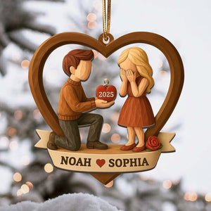 Personalized Couple Marriage Proposal Ornament, Engagement Gift