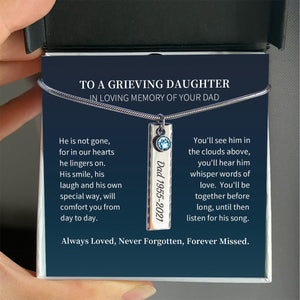Personalized Memorial Necklace, Loss of Dad Gift for Daughter