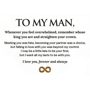 To My Man,Personalized Dual Name Infinity Leather Bracelet