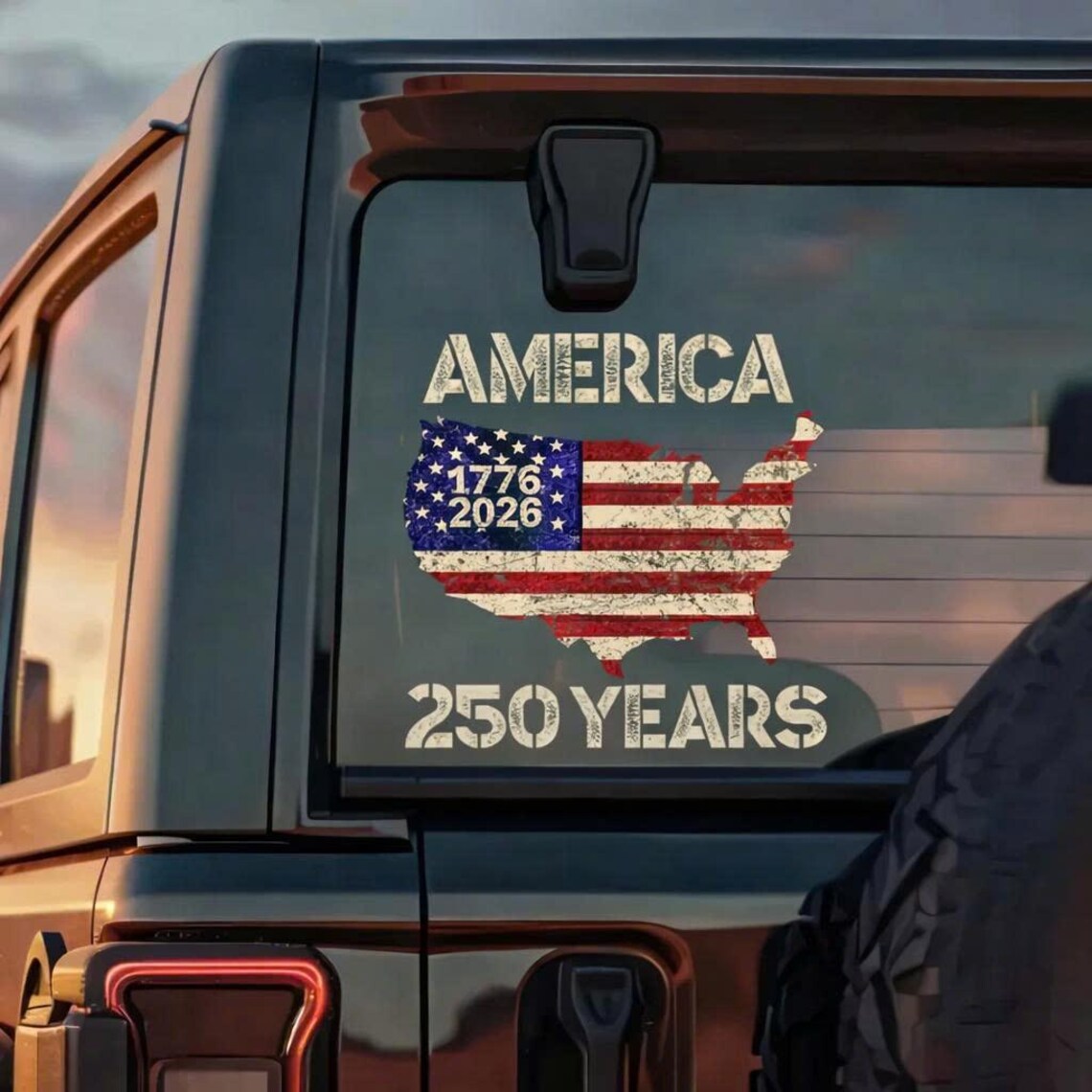 USA 250th Anniversary Patriotic Decal for Car