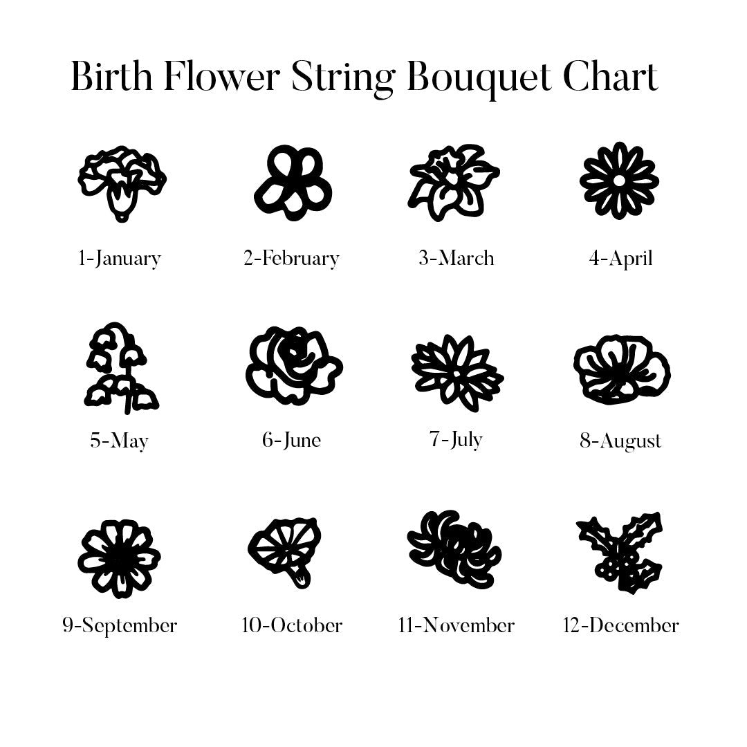 Personalized Dainty Birth Flower Necklace - Gift For Grandma/Mom