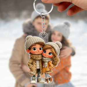 Personalized Cartoon Character Acrylic Keychain with Name