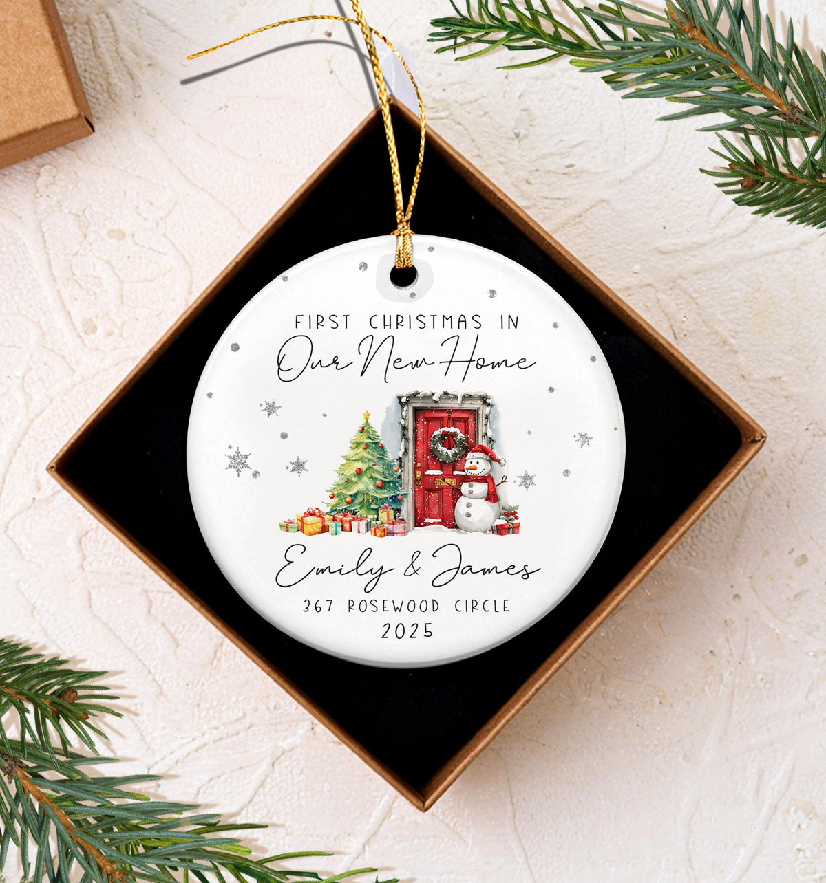 Personalized Custom Our First Christmas in New Home Ornament