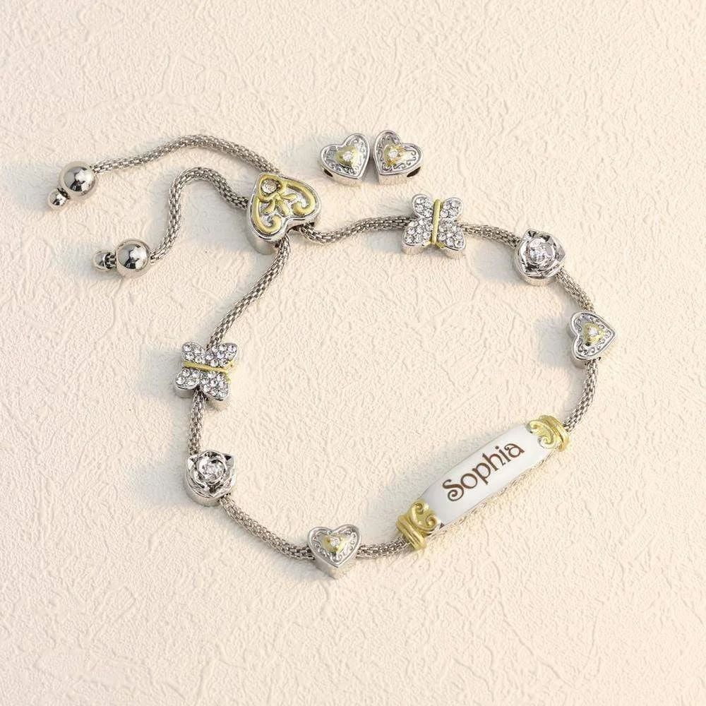 Personalized Custom Engraved Name& Date Memorial Bracelet - Gift For Christmas