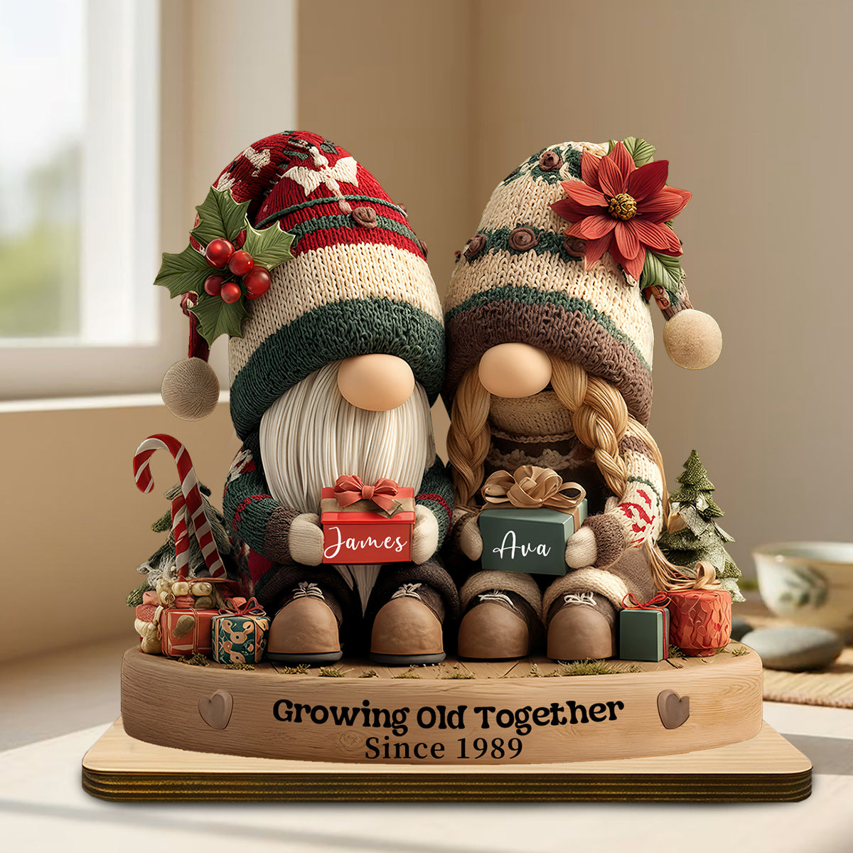 Personalized Growing Old Together Couple Christmas Plaque