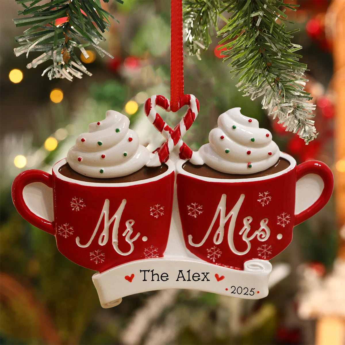 Mr. And Mrs. Hot Cocoa -Custom First Christmas Married Ornament