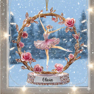Custom Name Ballerina Acrylic Ornament, Dance Teacher Gifts