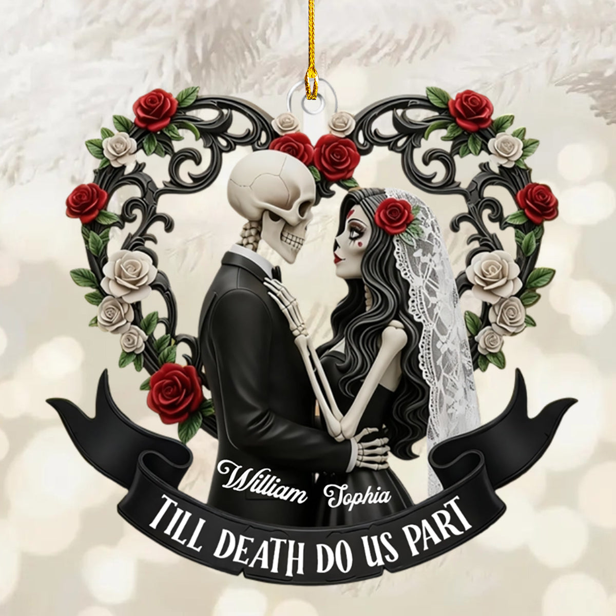 Till Death Do Us Part - Personalized Skeleton Couple Acrylic Ornament