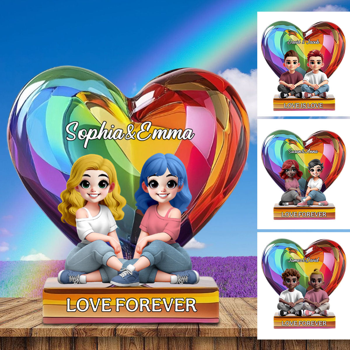 Love Is Love - Personalized LGBT Support Acrylic Plaque