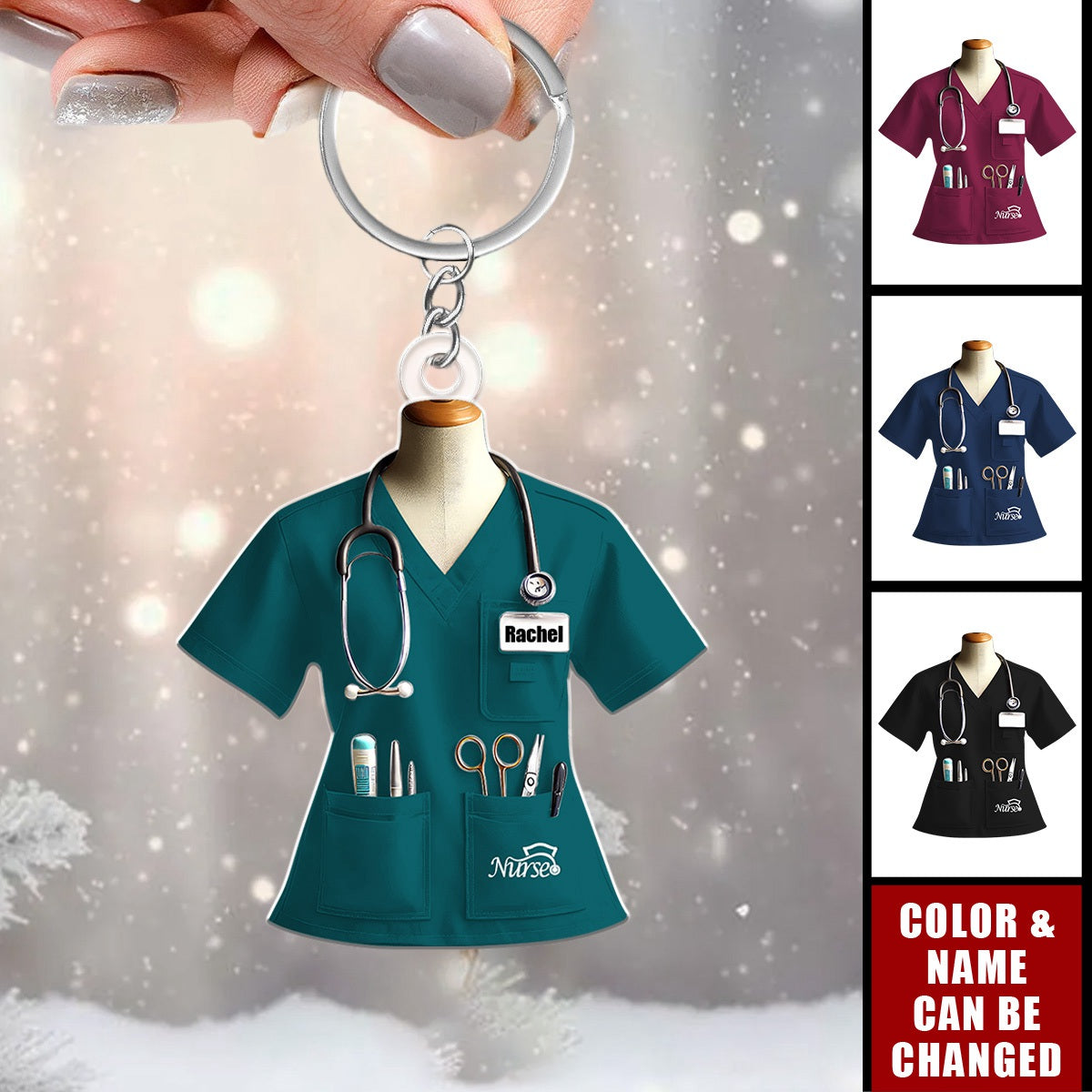 Custom Name Nurse Uniform Personalized Acrylic Keychain
