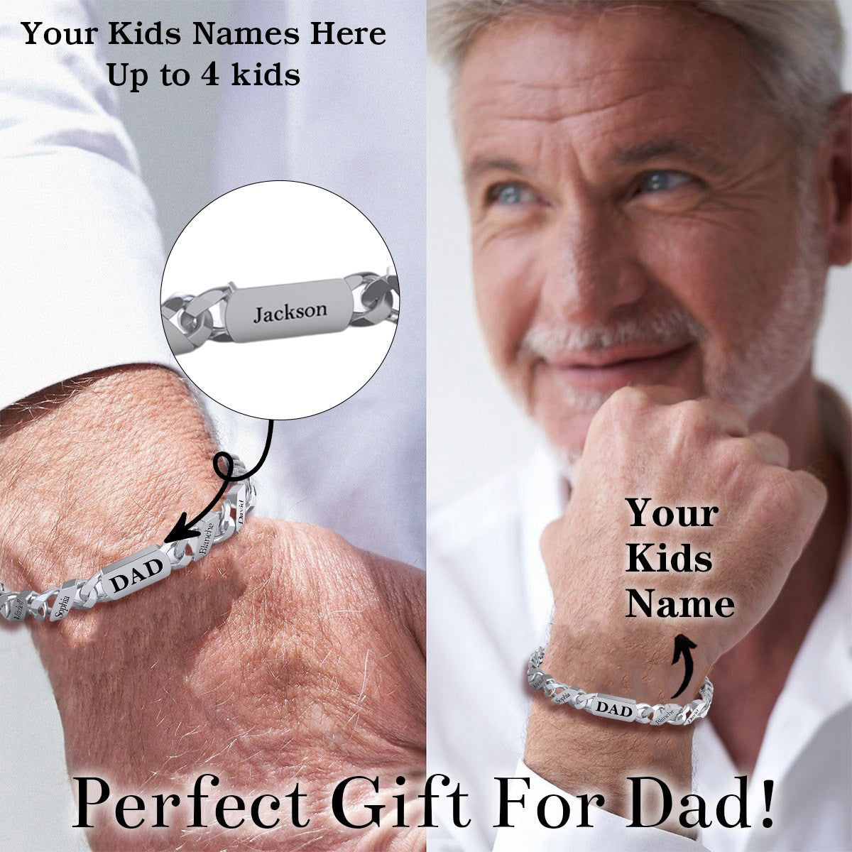 Personalized Fashion Name Chain Bracelet For Father's Day Gift