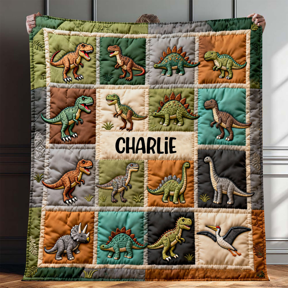 Love Dinosaur - Personalized Kid Blanket