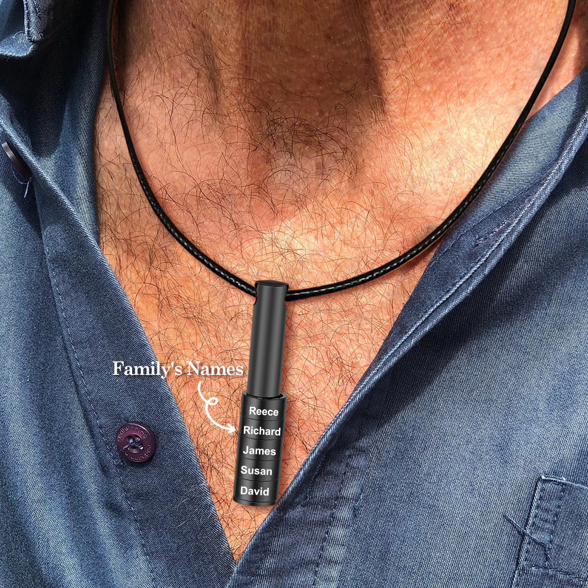 Personalized Family Name Beads Necklace For Men, Gift for Father's Day