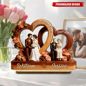 Growing Old Together Wooden Plaque, Personalized Anniversary Gift