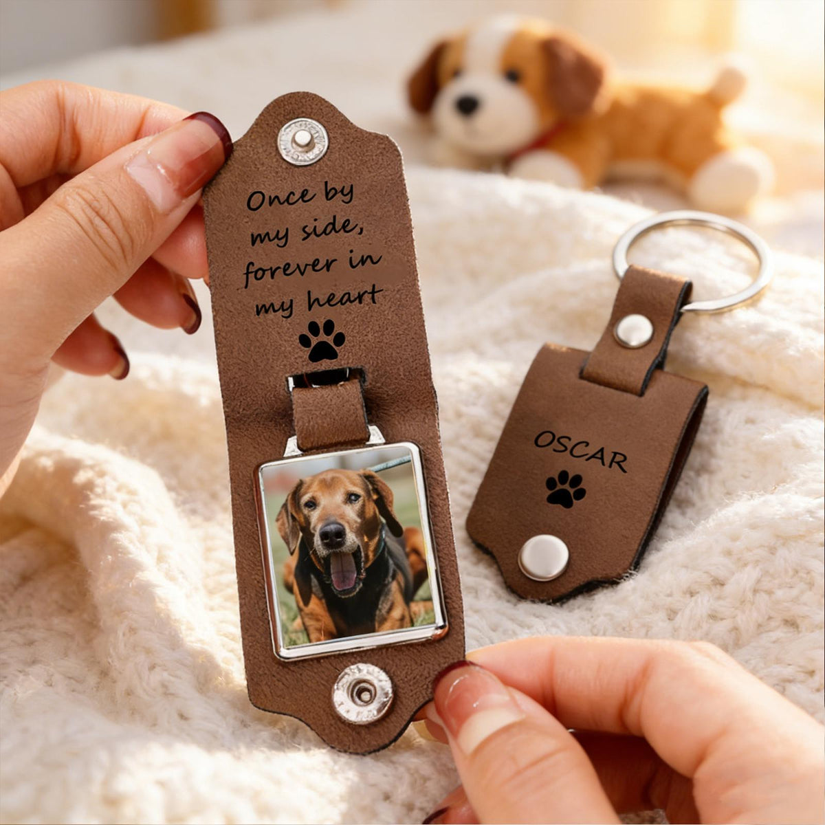 Personalized Pet Photo Memorial Keychain, Pet Loss Gift