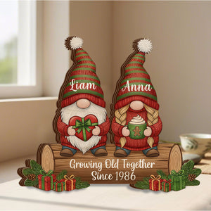 Christmas Growing Old Together Wooden Plaque, Anniversary Decor