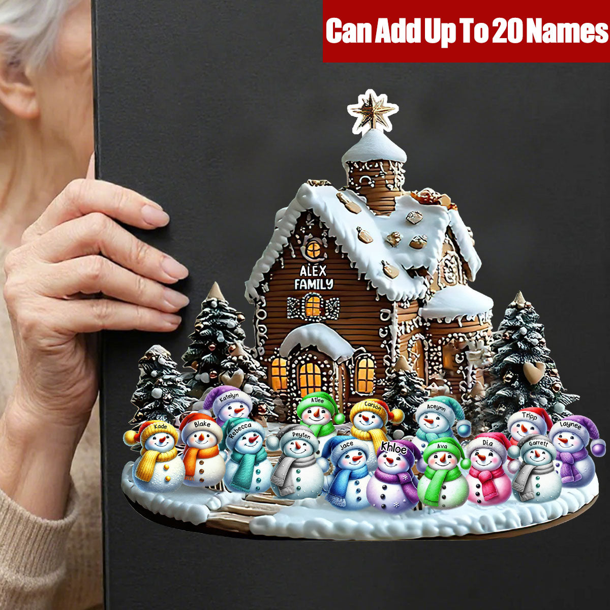 Merry Christmas Snowman - Personalized Family Decal