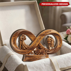 Personalized Couple Roses Anniversary Wooden Plaque