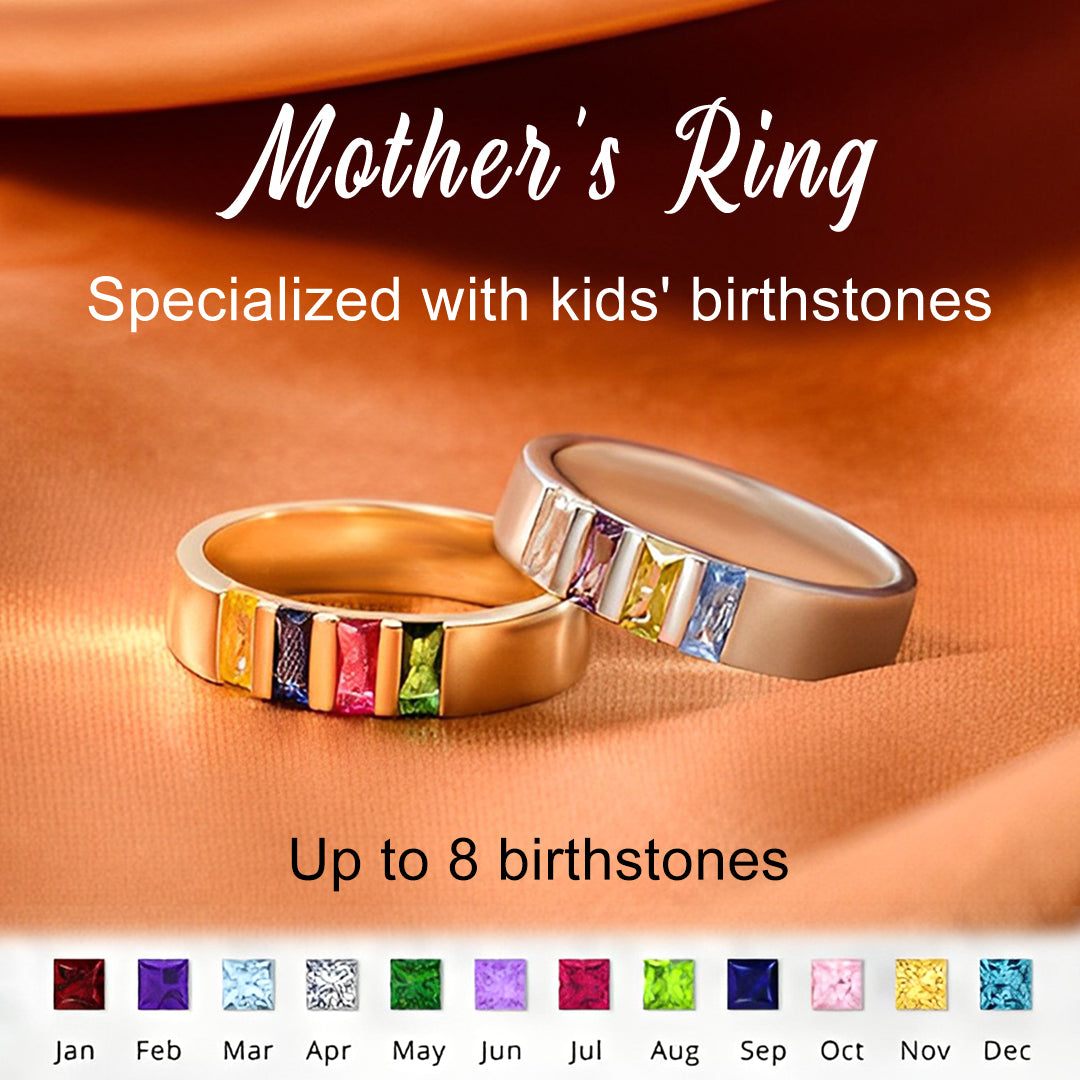 Personalized Birthstone Family Elegant Ring - Gift For Grandma/Mom