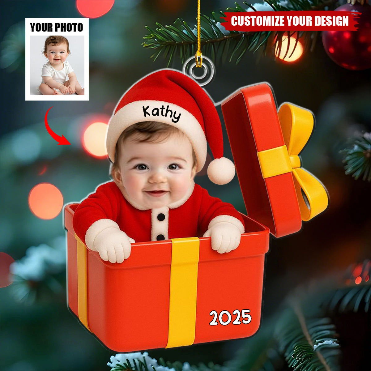 Baby Box - Personalized Christmas Baby Acrylic Ornament