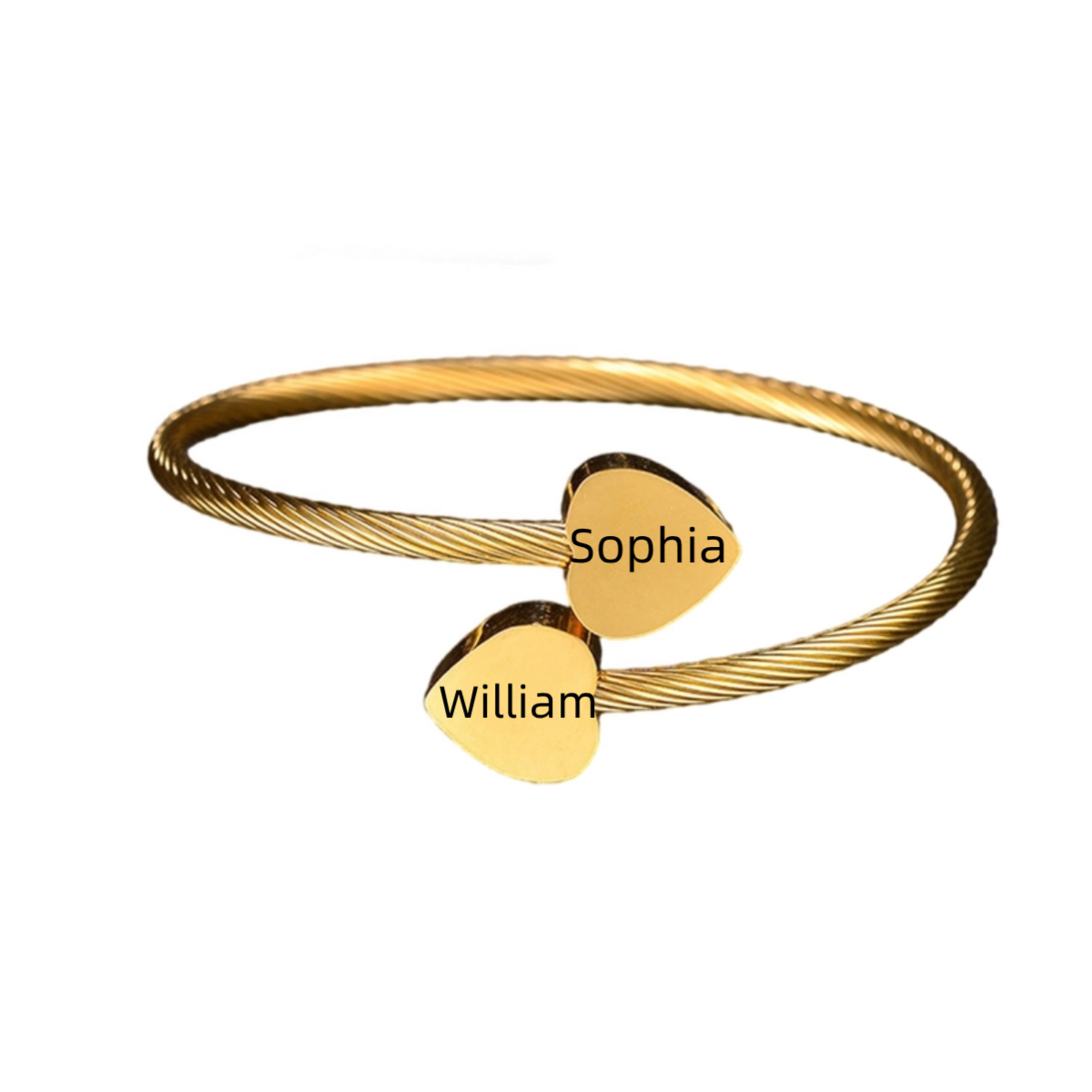 Custom Name Cuff Personalized Couples Bangle Bracelet - Gift For Christmas