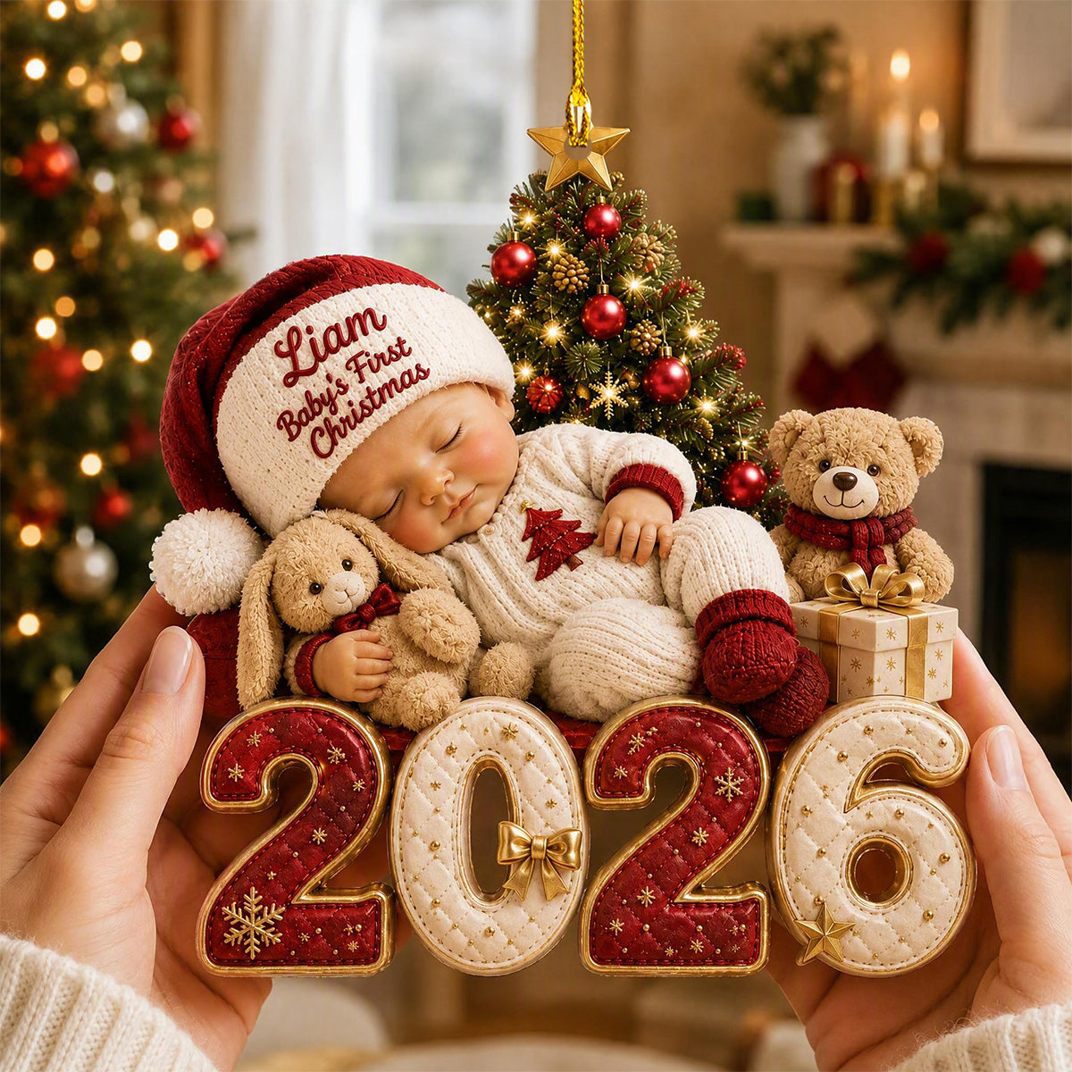 Personalized Baby's First Christmas Ornament,2026 Newborn Gift