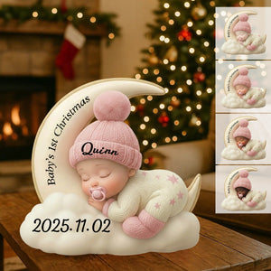 Personalized First Christmas Plaque For Baby, Newborn Gift
