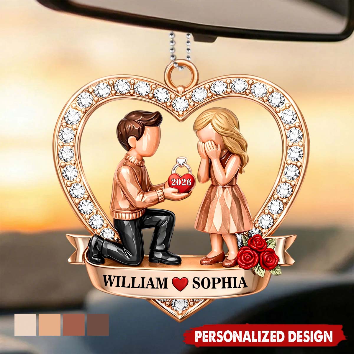 Couple Marriage - Personalized Acrylic Car Ornament
