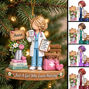 Personalized Nurse Christmas Ornament, RN Nursing Gift