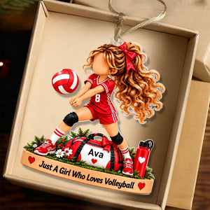 Personalized Volleyball Girl Ornament,Custom Name & Number Christmas Ornament