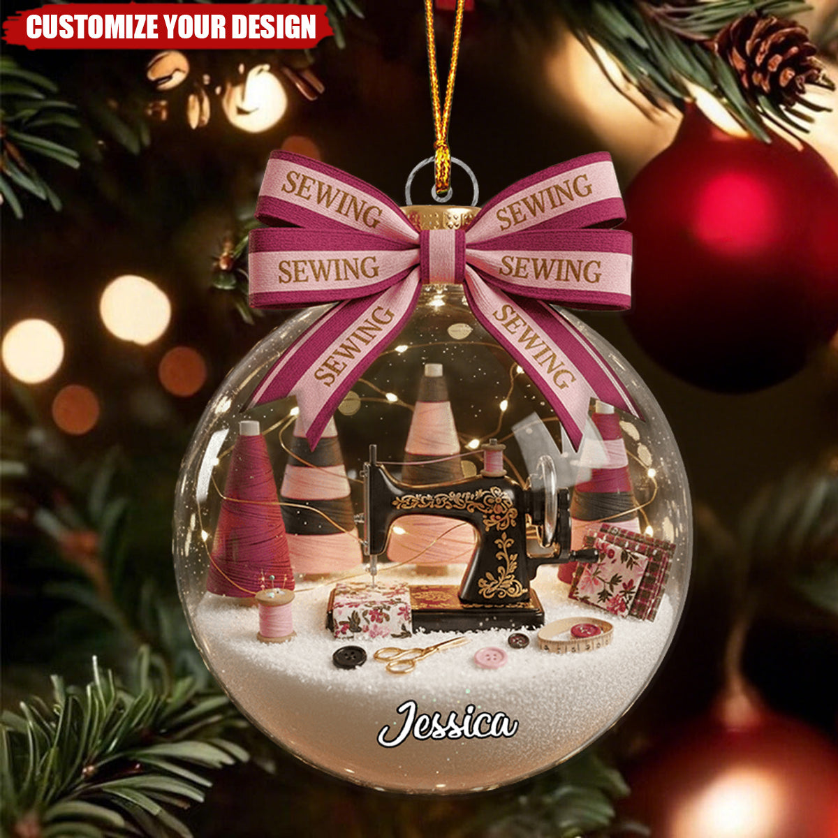 Sewing Lovers - Personalized Sewing Ornament