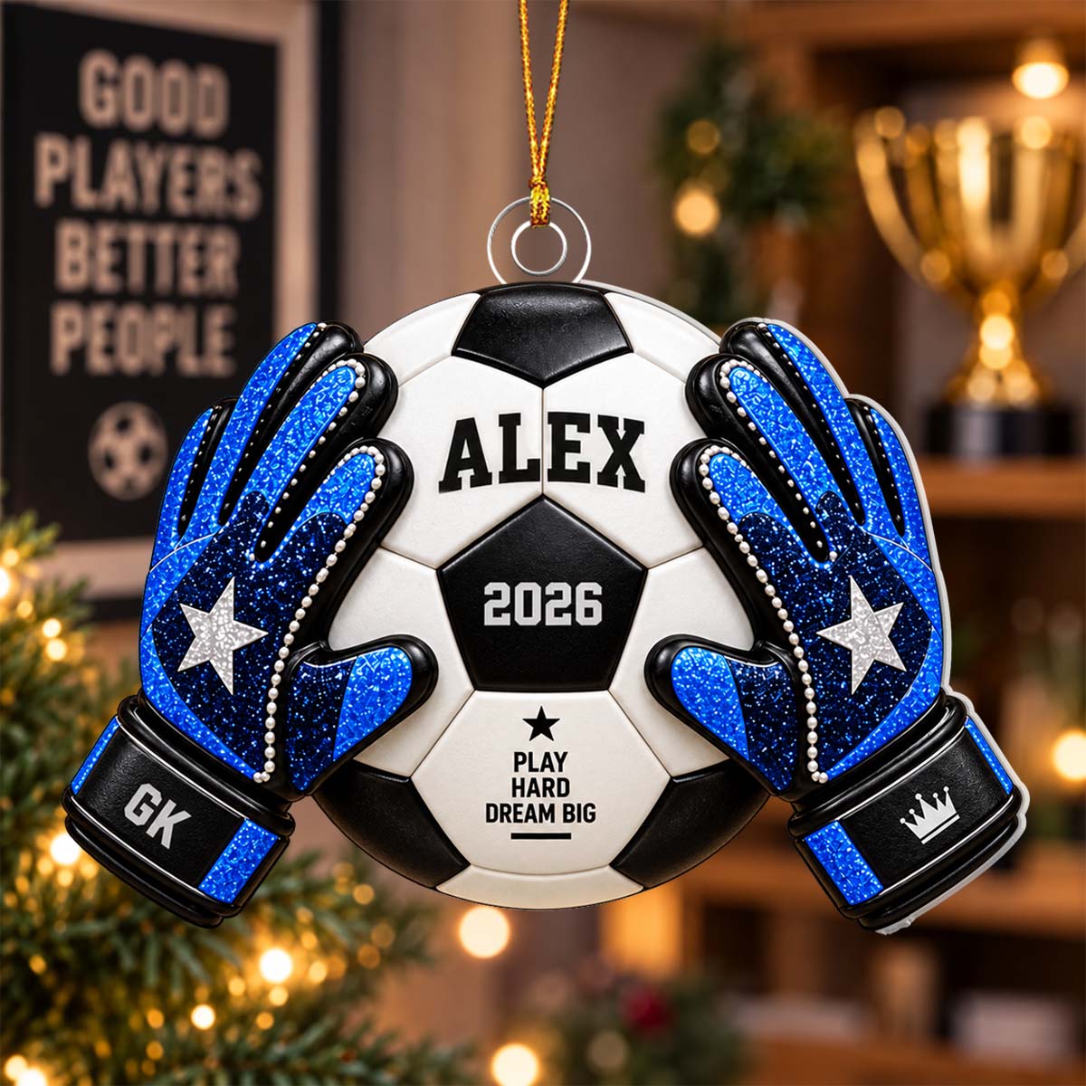 Personalized Soccer Goalkeeper Ornament,Soccer Player Christmas Gift