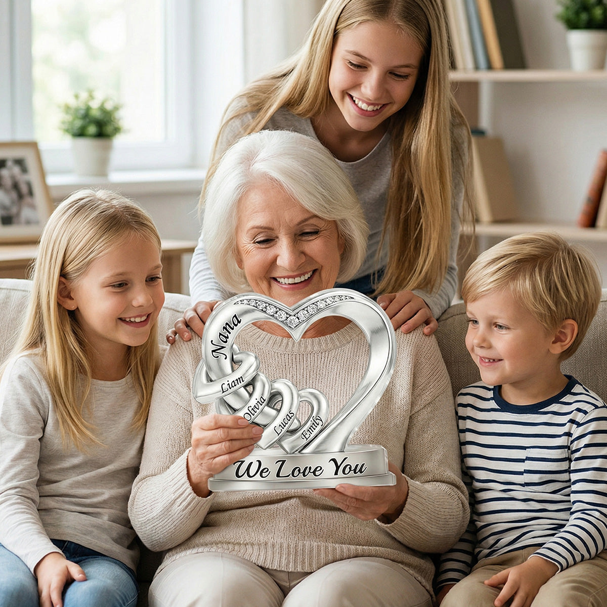 Nana's Heart-Personalized Acrylic Plaque For Her