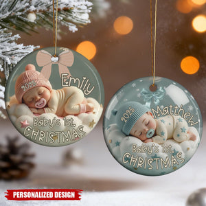 Personalized Baby's First Christmas Ceramic Ornament