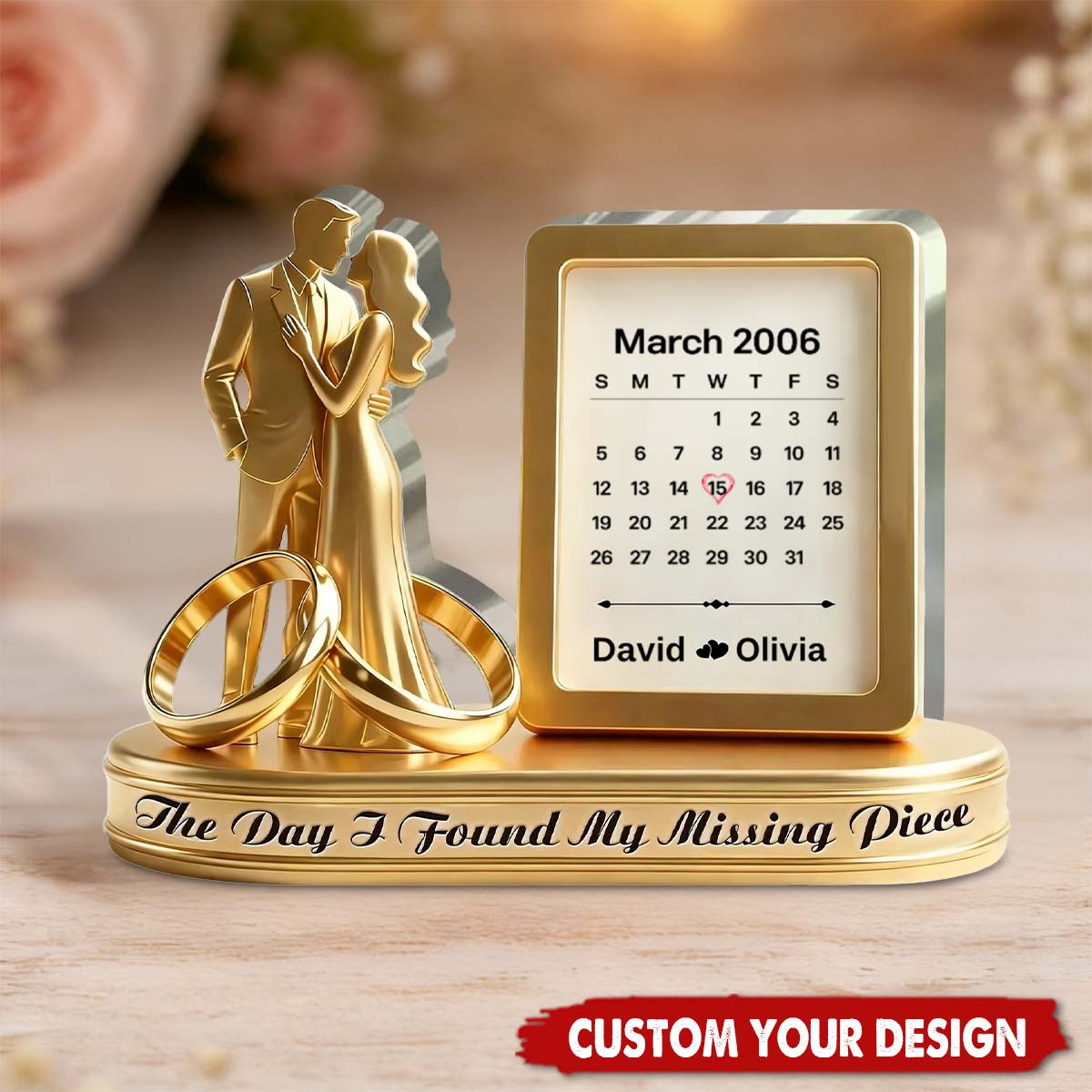 Personalized Acrylic Couple Keepsake Plaque, Anniversary Gift