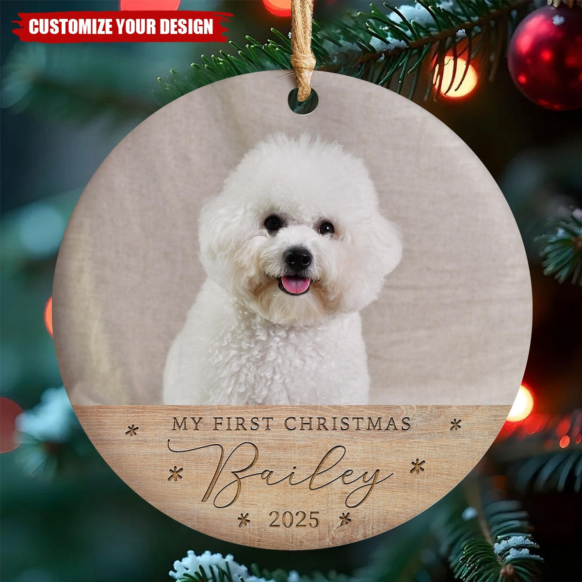 Personalized Dog’s First Christmas Ornament, Dog Holiday Keepsake
