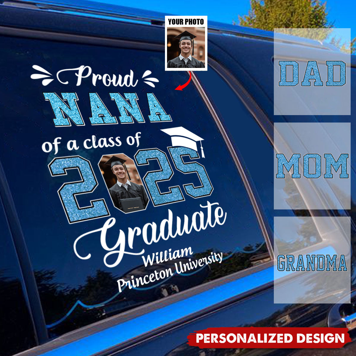 Personalized Class of 2025 Graduation Sticker, Gift For Family Member
