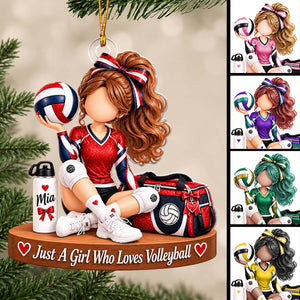 Personalized Volleyball Girl Ornament, Volleyball Player Christmas Gift