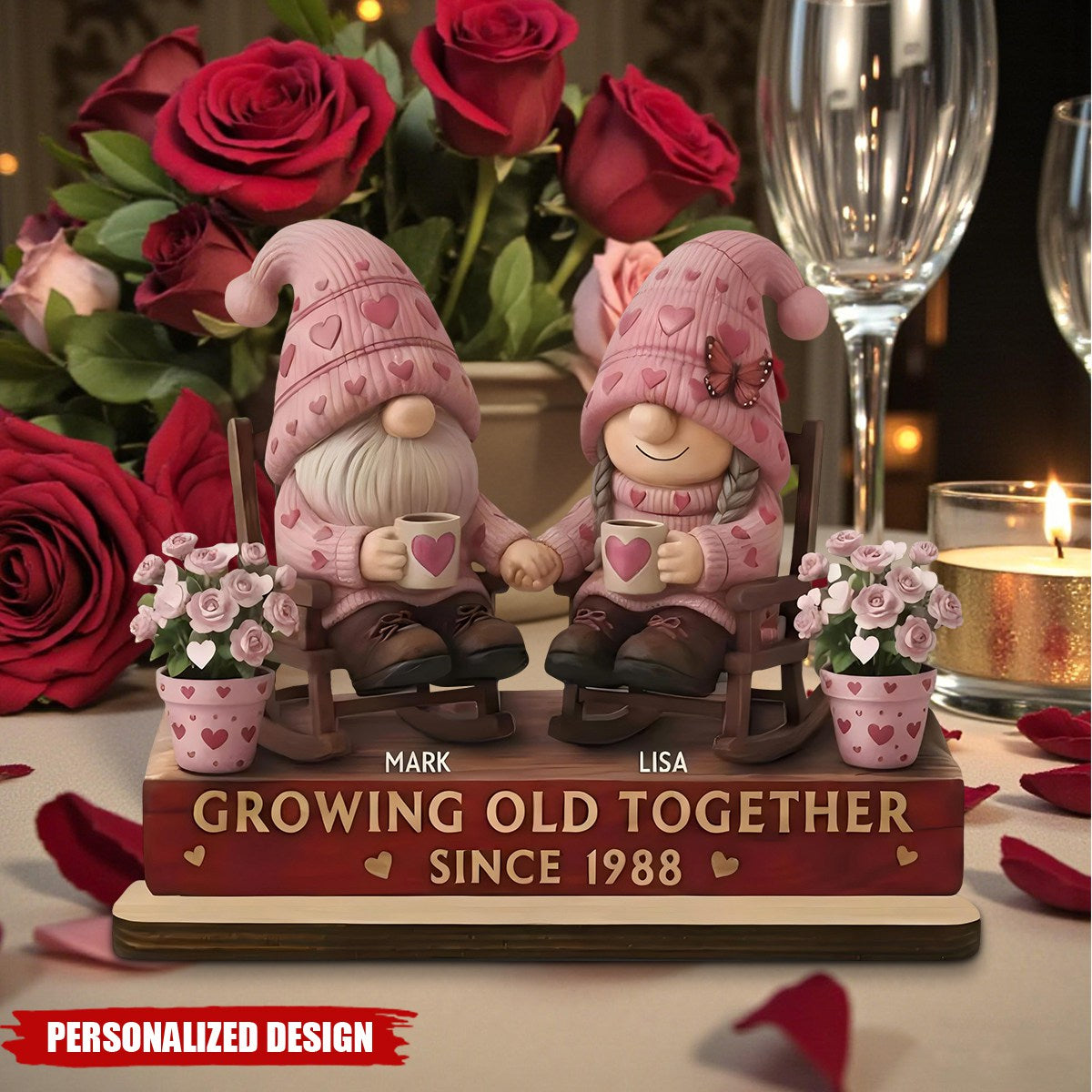 Couple Sitting On Rocking Chair Plaque, Valentine's Gift