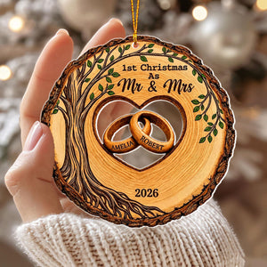 Personalized First Christmas Married Ornament, As Mr. & Mrs. 2026