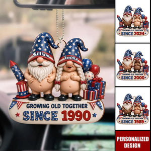 Growing Old Together, Personalized Wood Ornament, Gift For Couples