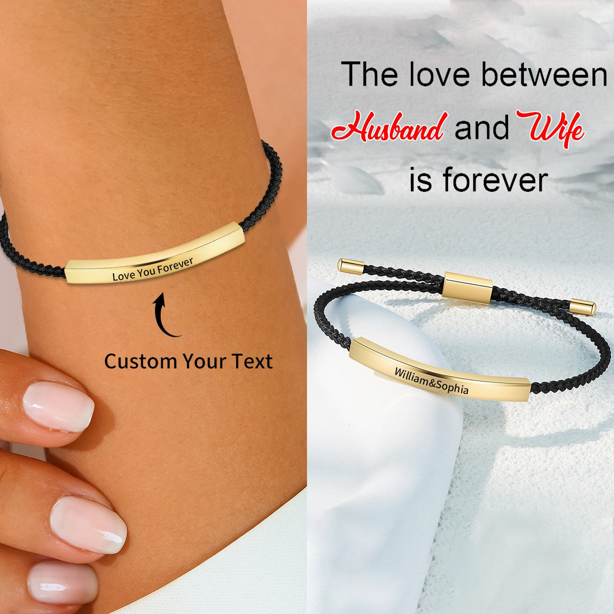 Personalized Custom Text Multicolor Bracelet For Women - Gift For Christmas