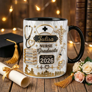 Custom 3D Effect Coffee Mug for Nursing Graduates 2026