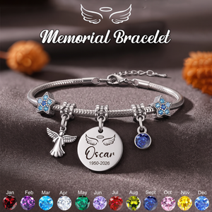 Always In My Heart, Personalized Star Angel Memorial Bracelet