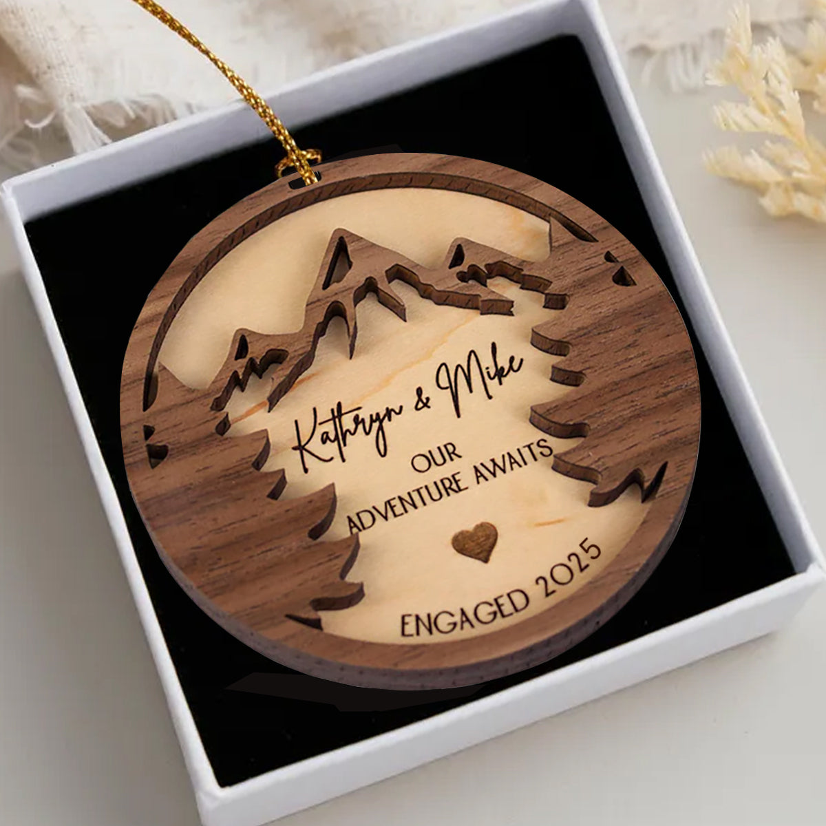 Our Adventure Awaits - First Christmas Custom Engaged Ornament