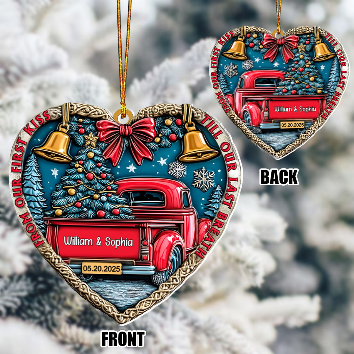 From Our First Kiss Till Our Last Breath - Personalized Couple Ornament