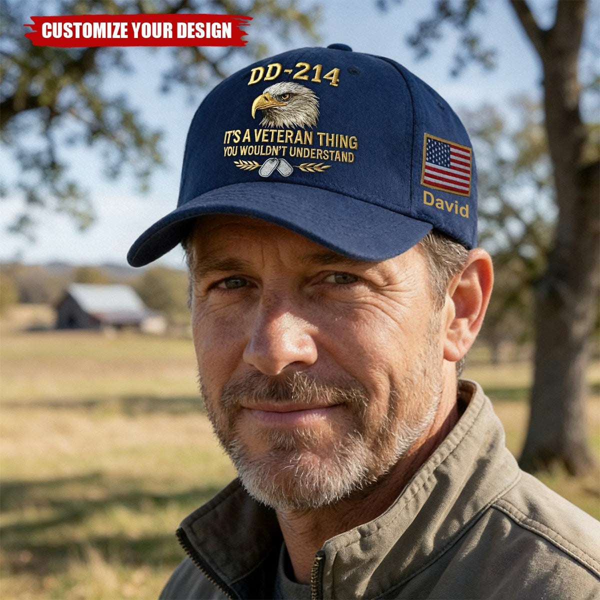 Custom Name DD-214 Veteran Cap Military Pride Gift