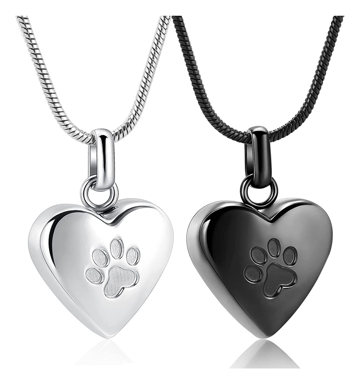 Personalized Memorial Urn Heart Paw Ashes Necklace- Gift For Pet Lovers