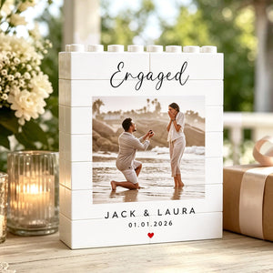 Personalized Couple Photo Building Block | Engagement, Married Gift